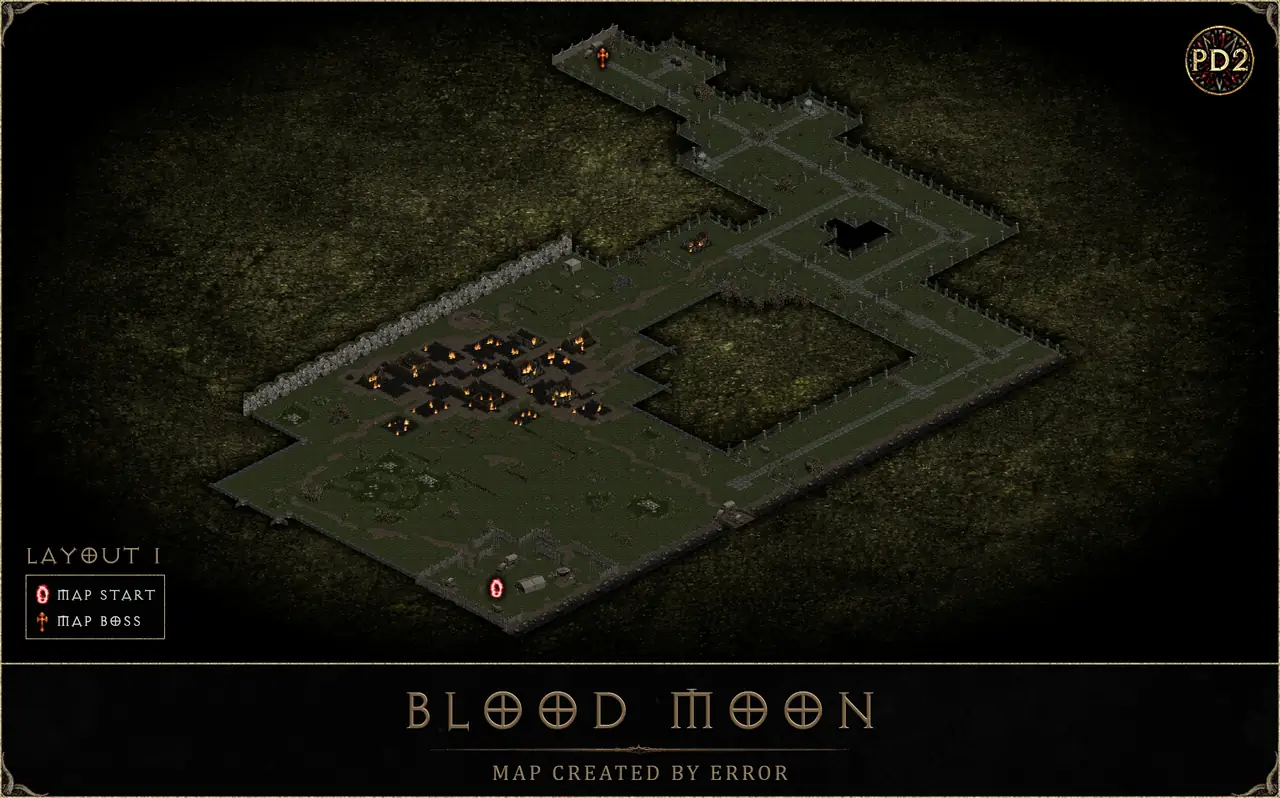 Blood Moon endgame map in Project Diablo 2